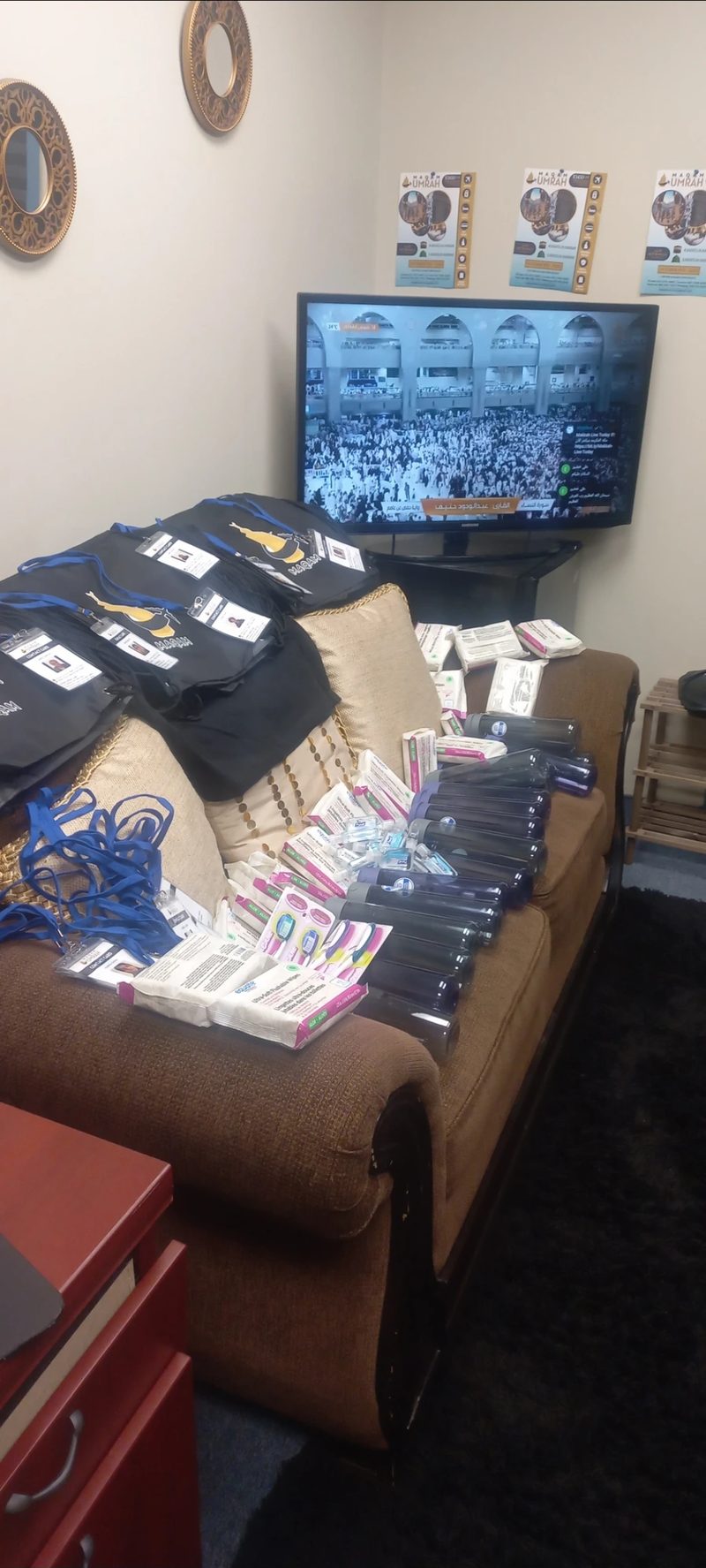 Umrah essentials prepared for the New Muslim Umrah group.